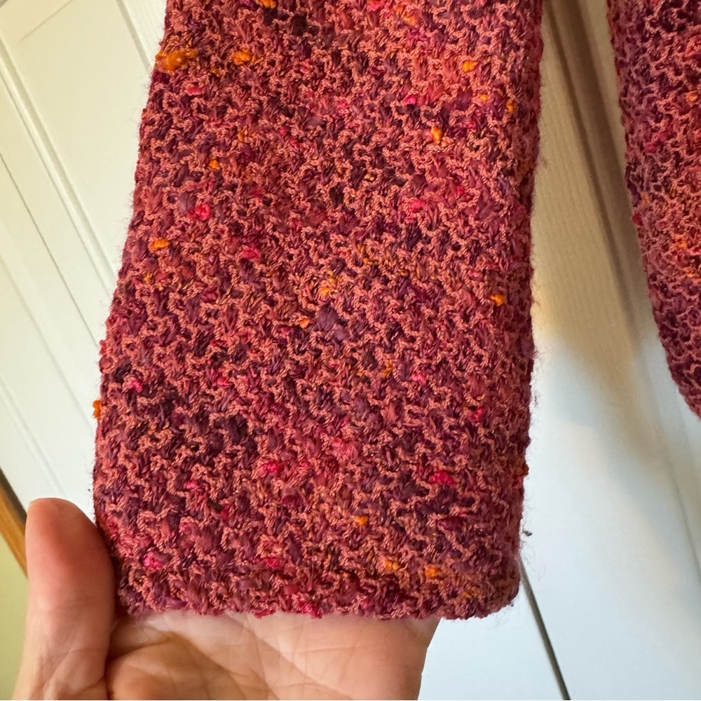 St. John Chic Pink and Orange Tweed Jacket - Picture 2 of 11